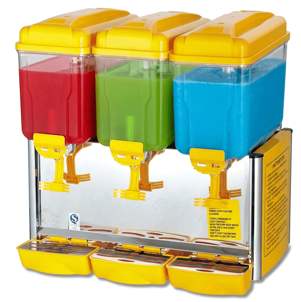 Triple-Tank Commercial Cold Juice & Beverage Dispenser